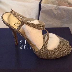 Stuart Weitzman “inviting platinum noir” heels